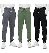 WHITE PEAK TRADING COMPANY Mens Sweatpants with Pockets, 3 Pack Fleece Casual Jogger for Men Athl...