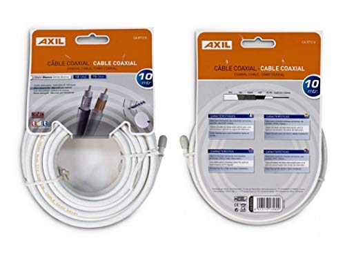 Engel CA0712E Cable Coaxial 19VAtC 10 Metros Blanco Baja Atenuación Blindado Flexible Señal TV Antena Satélite Marcado por Metros Instalación Rápida y Colgable