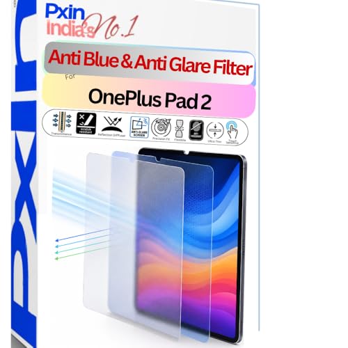 Image of Pxin Tablet Anti Bluelight and Anti Glare Screen Guard compatible with OnePlus Pad 2 | BLUV Lightblock Tech | Scratch Proof | Prevents bluelight | Eye Protection | No Dry Eyes