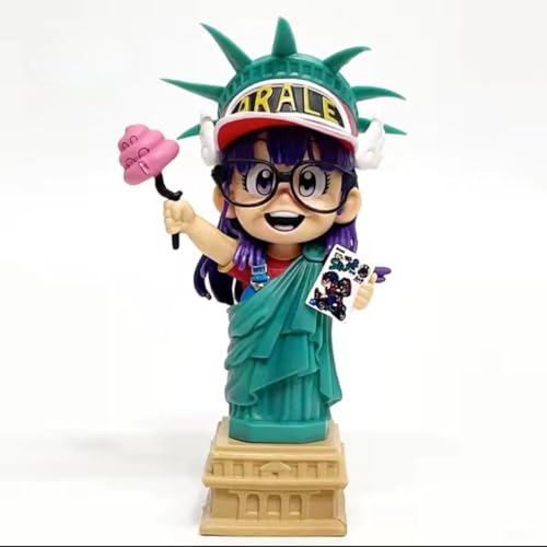 Image of Arale Norimaki Statue of Liberty Fun Pose Anime Figure | 16.5cm Liberty Costume Arale with Candy & Photo Card Action Figurine for Table, Desk & Shelf Decor | Gift for Anime Fans, Friends