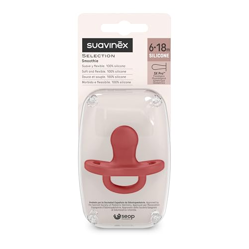 Suavinex, Chupete Todo Silicona, para Bebés 6/18 Meses, con Tetina Fisiológica Sx Pro, Súper Blandito y Flexible, Ideal para Dormir, Respeta el Desarrollo Bucodental, Colour Essence, Chili Pepper - Imagen 4