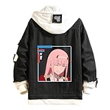 ISaikoy Anime Darling in the FranXX Denim Jacket Zero Two Long Sleeve Jeans Sweatshirt Sweater Hoodie