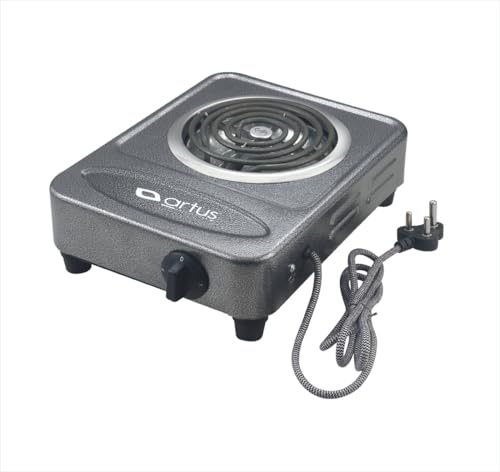 Image of Ritayedet Galaxy ECW1 2000W Electric Coil Cooking Stove Single Burner Hot Plate, Radiant G Coil Cooktop for Home & Hostel, Portable Electric Stove, Works with All Metal Cookware, Ocean Silver