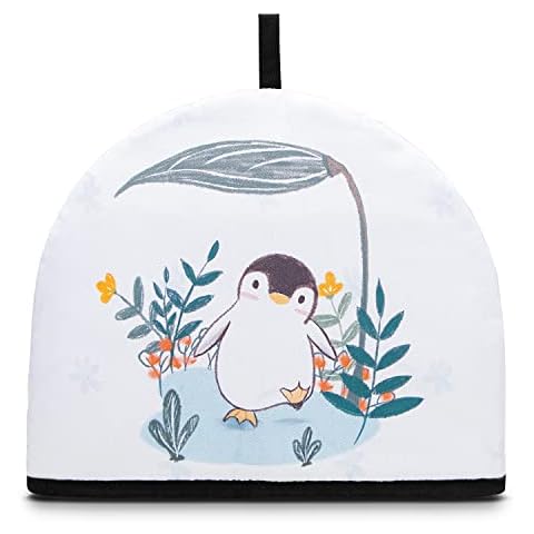 Adhafera Tea Cosy, Tea cosy covers for Teapot with the Cat and Penguin Pattern, Gifts with 100% Cotton Polyester Wadding Cover, for Kitchen and Dining Cover