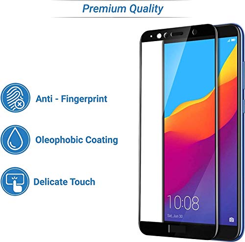 Image of Screen Protector for Huawei Honor 7A | Y6 (2018) | Y6 Prime (Black) Tempered Glass Edge-to-Edge 6D Screen Guard With Installation Kit