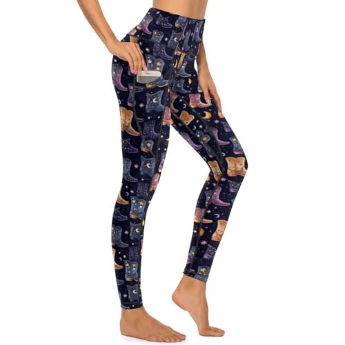 Legging gainant avec poches imprimé cowboy pour éviter les frottements