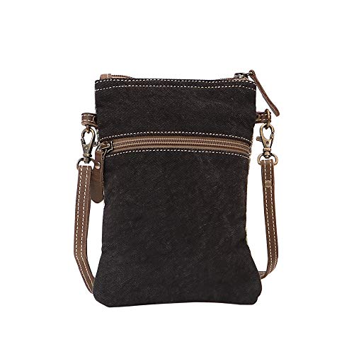 Myra Bag Leafy Upcycled Canvas & Leather Crossbody womens Bag S-14664