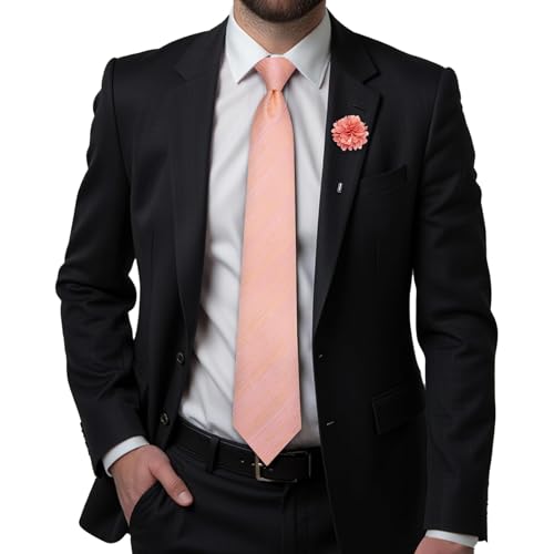 Image of Hi-Tie Men's Silk Ties Formal Woven Classic Necktie Pocket Square Cufflinks Lapel Pin Set Wedding Business