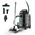 Cecotec Aspiratore per solidi e liquidi 30 L Conga Rockstar Wet & Dry Steel Pro. 1600 W, 23 kPa, Sistema di drenaggio, Aspirapolvere e soffiante, Struttura in metallo, Ruote, Raggio d'azione 5 m