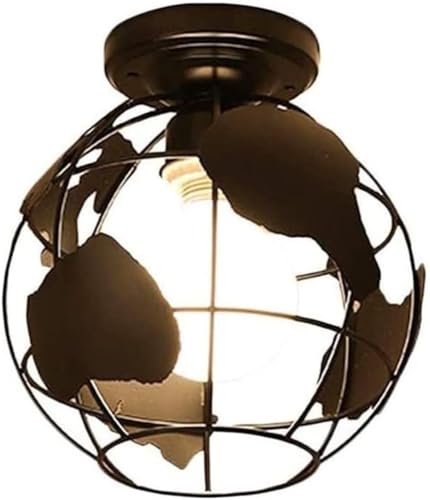 Vucica Z-1024 World Map Ceiling Lighting Globe Map Lamp Shade Ceiling Lamp 18Cm Industrial Vintage Metal Ceiling Light Fixture Living Room Restaurant Corridor Pendant Light cover