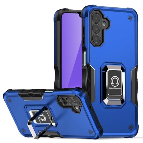 Coque Samsung S25 FE anneau support bleu silicone aimanté rigide