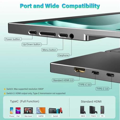 undefined InnoView 16" 2.5K 120Hz Portable Monitor Built-in Speakers and Kickstand & VESA 100% sRGB QHD 400 Nits | 2 Type-C & HDMI | Eye Care | Travel Monitor for Laptop/Switch/PS5/Xbox (Adapter Excluded) の商品画像 5