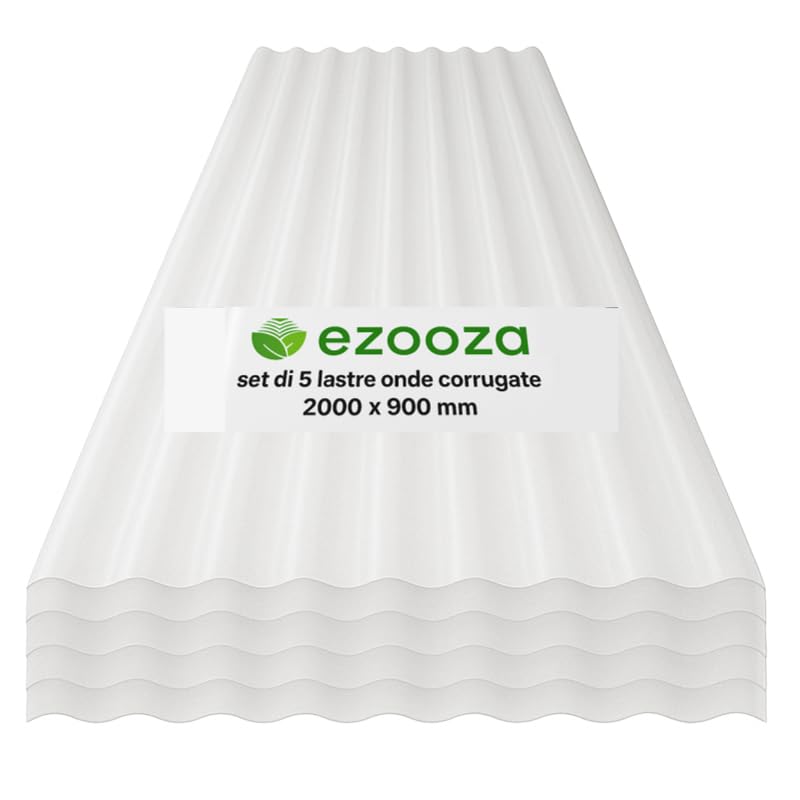 StormGuard Set da 5 lastre Ondulate in PVC – 90x200 cm Trasparente –- Pannello Tetto Impermeabile – Tetti di Verande, Carport