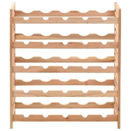 Soporte para 25 botellas de vino de madera nogal sólida miniatura 3