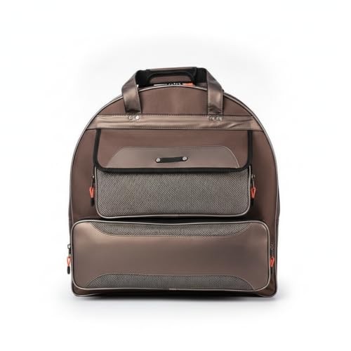 Mochila de pesca de dos capas marrón en lona impermeable