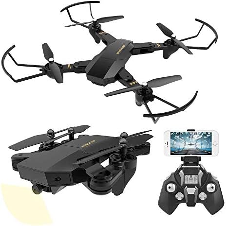 DeXop FPV Foldable RC Drone, 2.4Ghz Helicopter 4CH 6-Axis Gyro Quadcopter with Headless Mode 2.0mp HD Camera, Altitude Hold Gravity Sensor, One Key Takeoff/Landing