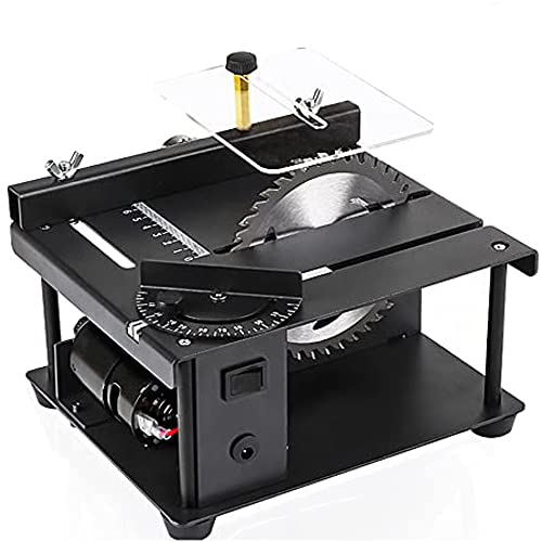 Mini Scie Circulaire de Table Avec Jauge à Onglet 190x165x100mm - Portable Scie à Table Compacte - Profondeur de Coupe de 110mm Cover