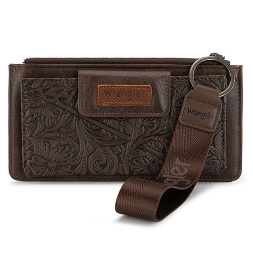 Montana West X Wrangler Western Wallets for Women Bifold Clutch Wallets RFID Blocking Wallet Women with Coin Purse and Wristlet