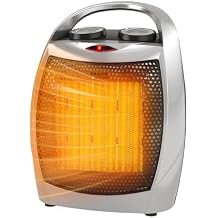GarveeTech Space Heater - Greenhouse Heater, Heater with Fan, for Small Room 2 Speed Adjustable Fast Heating, Safe Quiet with Tip-Over & Overheat Protection for Office Desk & Pets 1500W/750W Silver