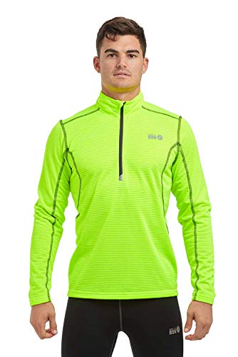 Time To Run Sudadera Térmica para Hombre Ligera de Manga Larga, con Malla y Cierre En El Cuello para Correr/Gimnasio XXL Lima