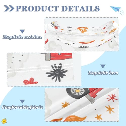 Boys Short Sleeve T-Shirts Fire Engine Truck Car Rashguard Kids Swim Shirts Sun UPF 50+ Multicoloured3