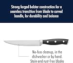 HENCKELS Forged Accent 4 Piece Stainless Steel Steak Knife Set - Semi-Serrated, Black Handles