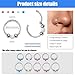 DGhera 2pcs 18G Opal Nose Rings for Women, G23 Titanium Nose Piercing Jewelry for Helix, Tragus, Conch, Rook, Earlobe Piercing Jewelry Nose Ring (Silver Earrings & White Opal)