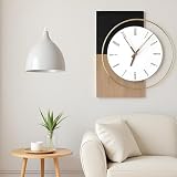 XGGJWW 19x16 Inch Modern Silent Wall Clock Battery Operated, Wooden Farmhouse Decorative Clocks for Living Room, Bedroom, Kitchen, Office & Hallway – Non-Ticking Quiet Design
