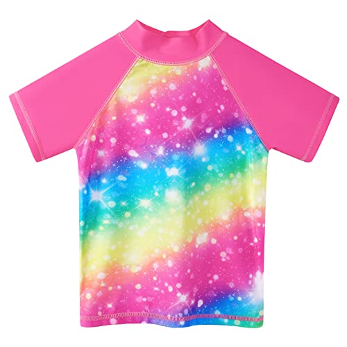 Image of Girls Two Piece Swimsuit Floral UPF 50+ Rash Guard Set Kids Beach Swimwear
