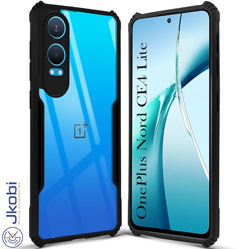 Image of Jkobi Back Cover Case for OnePlus Nord CE 4 Lite (Shockproof with Polycarbonate Clear Panel | Professional Black)