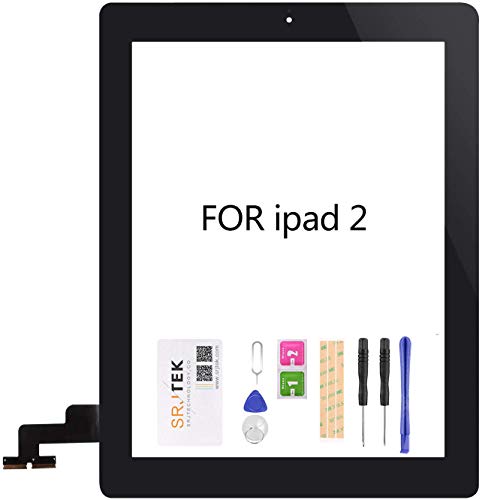 SRJTEK for iPad 2 Touch Screen Replacement A1397 A1395 A1396 Touch Digitizer Glass