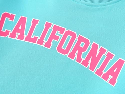 Crop Sweatshirt for Little & Big Girls - Cool Top Clothes Stylish Graffiti/California/New York Size 6-182