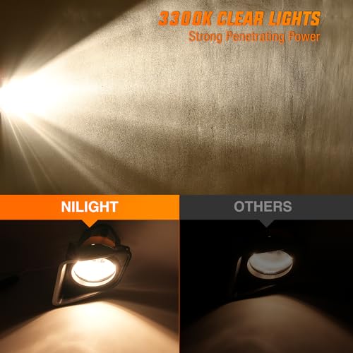 Image of Nilight Fog Lights Assembly Compatible with 2014 2015 2016 2017 2018 2019 2020 2021 Toyota Tundra Light Replacement Clear Lens Driver and Passenger Side