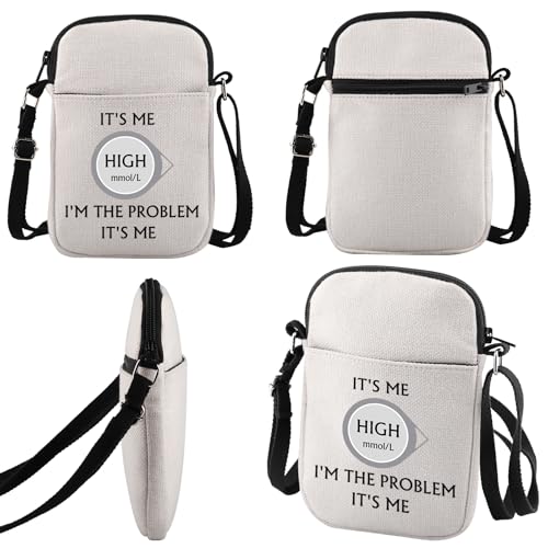 JNIAP Diabetes Awareness Gift It's Me High mmol/L I'm The Problem it's Me Crossbody Bag Diabetes Support Gift4