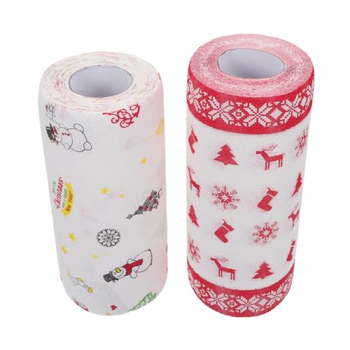 CATIEBYE 2 ロール キッチン 油を吸収する ペーパー クリスマス ペーパー タオル 用 キッチン 揚げ物 食品 ラッピング ペー
