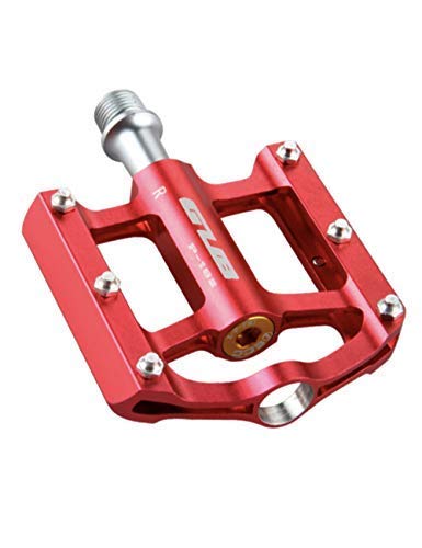 GUB Four Bearings Mountain Bike Pedals Lightweight Folding Bicycle Pedals for Women/Teenages/Cycling 9/16 Ultra Strong Cr-Mo Spindle and CNC Machined 6061 Alloy Body (Red)