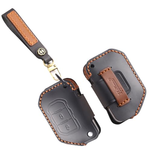 Coque de clé pour Jeep Wrangler JL JLU protège contre les rayures et chutes étui noir robuste