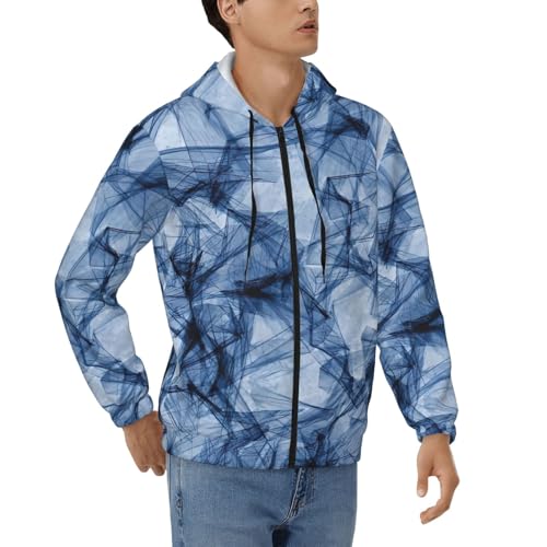 Sweat à capuche bleu foncé EdWal zippé confort et manches longues pour homme