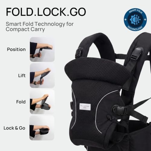 Image of Haus & Kinder Kangaroo Nest Baby Carrier for 0 to 3 Years Baby, 2-in-1 Hip Seat Baby Carry Bag for Newborn to Toddler, Ergonomic Front & Back Carry Kangaroo Bag, Adjustable Straps, Breathable, Up to 20 Kg