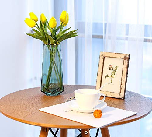 Luxspire Glass Vase, Ins Style Gold Tone Mouth Crystal Clear Floral Flower Plant Decorative Container Vase for Home Office Desk Decoration, Ideal Gifts for Birthday Wedding Housewarming - Green - Afbeelding 8