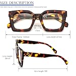 REAVEE 3 Pack Thick Frame Oversized Reading Glasses for Women Blue Light Blocking Computer stylish Readers with Spring Hinge - Image 4