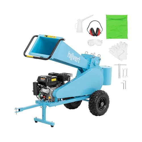 hillvert Trituradora de Madera 7 PS Ø 7 cm Velocidad del rodillo 240 rpm Diámetro de la rama 7 cm Biotriturador Triturador de madera Picadora de madera Trituradora de jardín