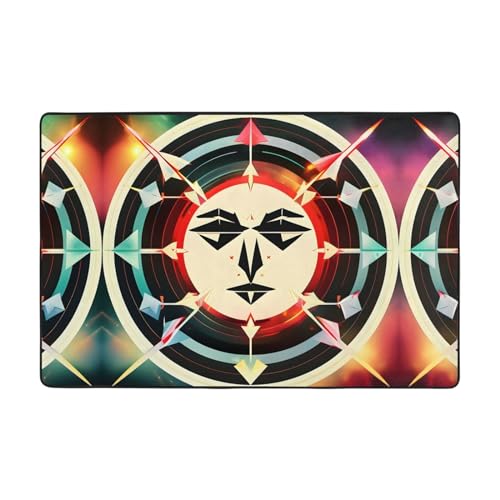 Tapis de zone ultra doux motifs géométriques et triangles cerf