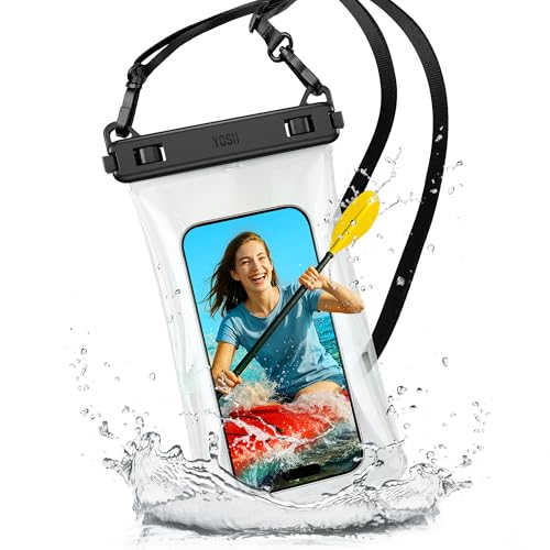 YOSH Flottante Pochette Étanche Smartphone [Flottabilité améliorée], 8,5" IPX8 Pochette Téléphone Étanche, Coque Waterproof pour iPhone 17 Air 16 15 14 Pro Max Samsung Galaxy S25 S24 S23 Ultra