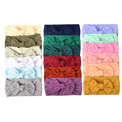 Bandeaux en nylon pour bébé et nouveau-né avec nœud élastique | Lot de 18 pièces
