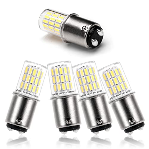12V Ba15D Led Rv Camper Interior Light Bulbs,1076 1142 1176 S8 3W 6000K Daylight Bright White,Double Contact Dc Bayonet Base,Ac10-24V Dc10-30V Low Voltage Ba15D For Marine Boat Trailer Lights,5Pack #TOP11