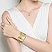 QIUTIMIY Leather Bracelets for Women Trendy Boho Cuff Bracelet Layered Bangle with Clasp Hand Wrist Jewelry Western(Style 4-Gold)
