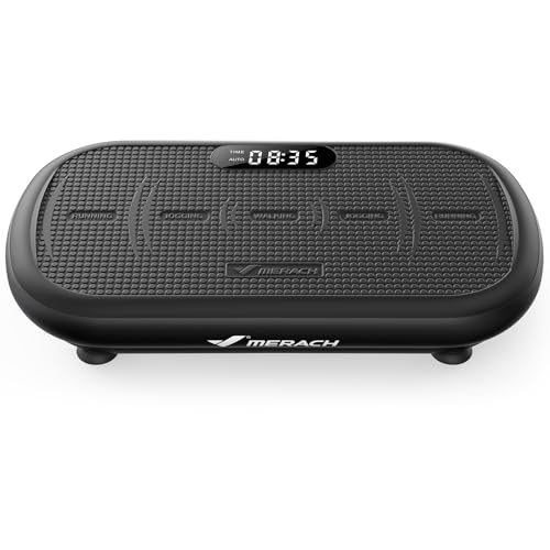 MERACH Vibration Plate Exercise Machine, Vibration Plate 440 Lbs Capacity, Bluetooth and Silicone Pedal, Stimulate Deep Fat, Vibration Plate for Lymphatic Drainage, Vibrating for Weight Loss