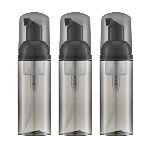 Travel Foam Pump Bottle, 2oz Small Size Foaming Soap Dispenser 3 Pack Black