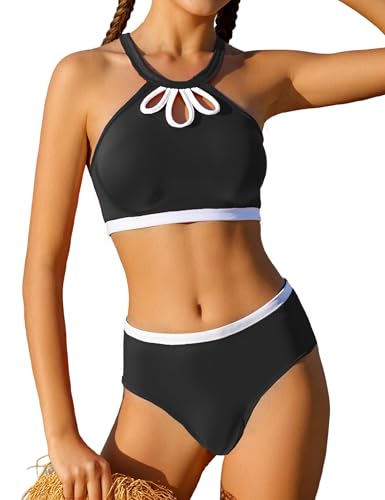 Girls' 3 Piece Swimsuit Bikini Set with Cover Up Skirt Boho Floral Bathing Suit for Beach Pool 7-16 Years